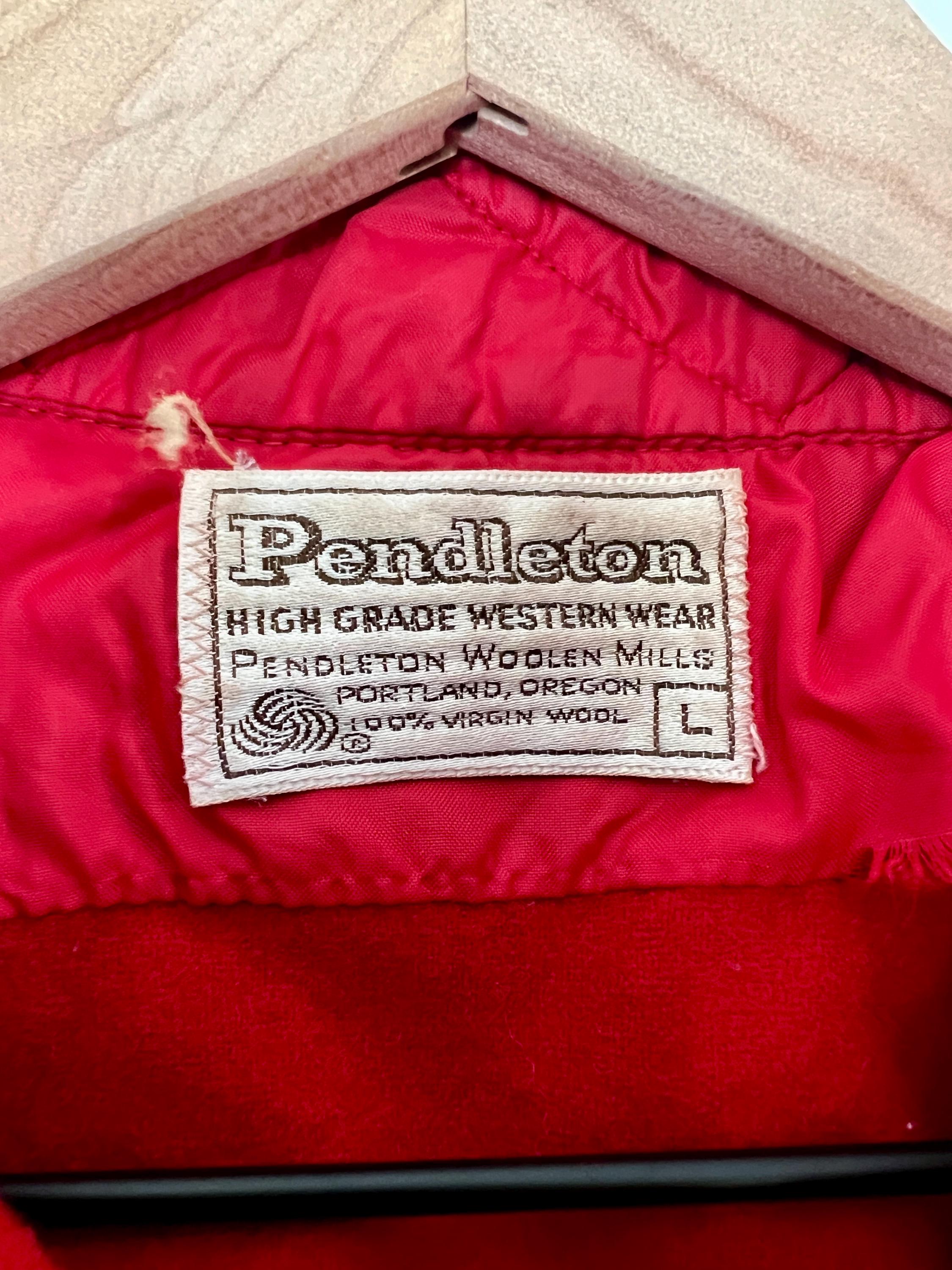 Pendelton 1970's/80's Vintage Wool Pearl Snap Button up Mens or