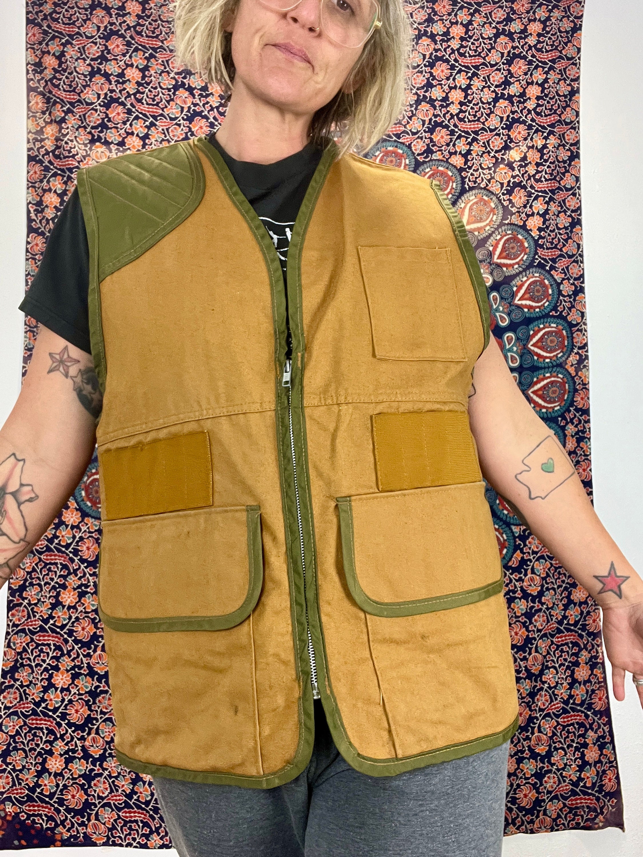 Vintage Saftbak Duck Hunting Canvas/cotton Zip up Vest Mens Vintage Saftbak Duck Hunting Canvas/cotton Zip up Vest Mens