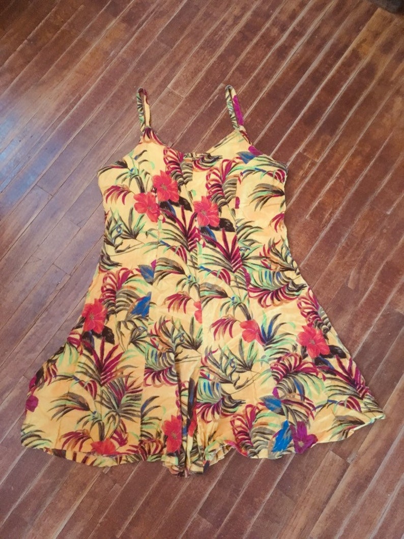 Size large Adorable vintage 1980/'s hawaiian floral womens romper