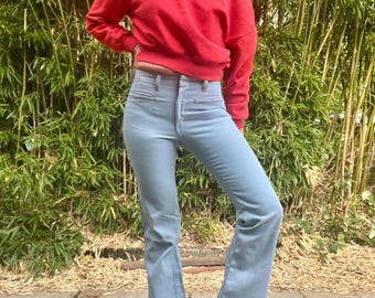 1970’s Male Slack Jeans vintage blue bootcut flare western pants men’s or women’s size small/medium