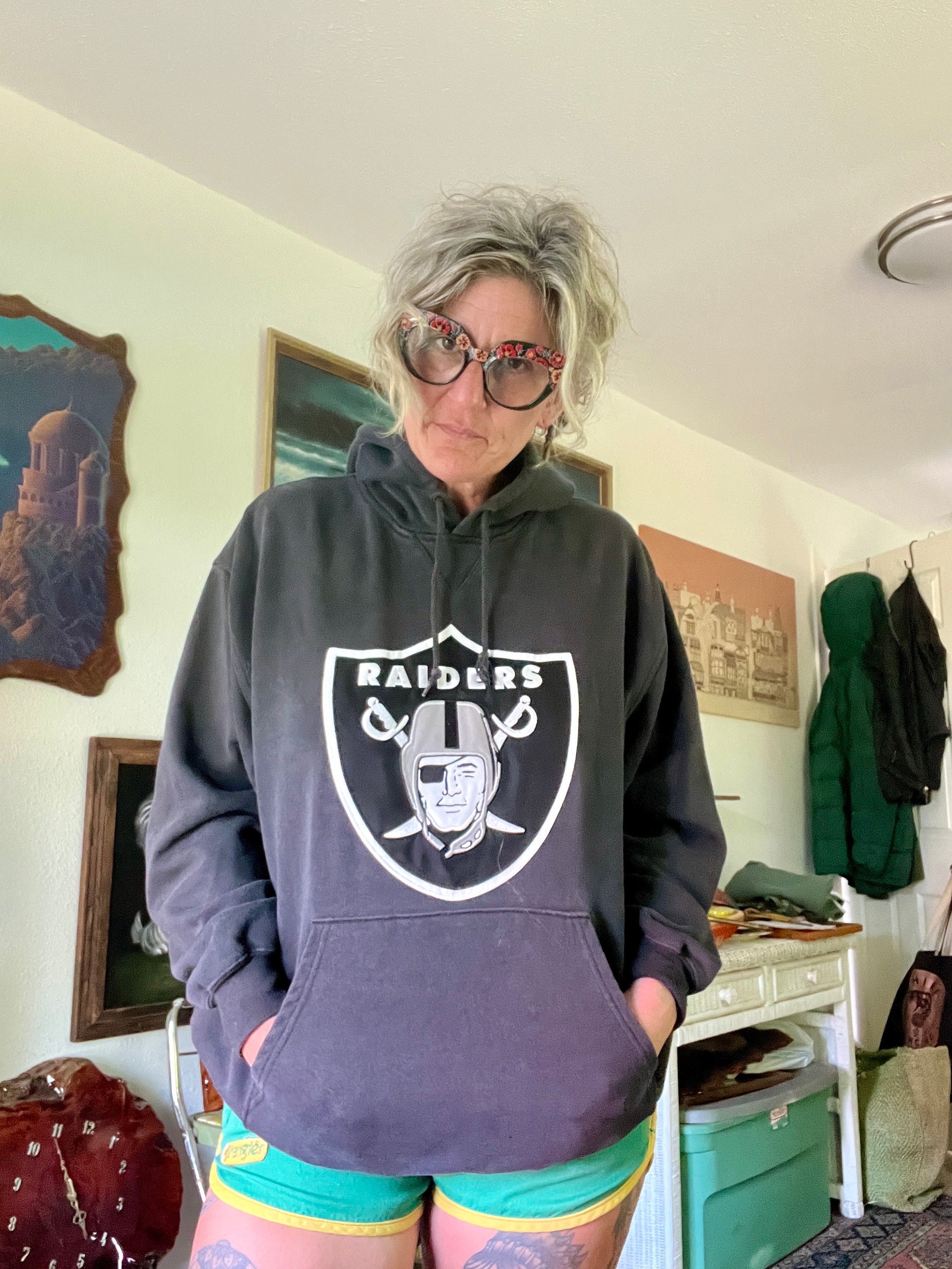 NFL Brand 1980's/90's Raiders Hoodie Men's or Women's Size