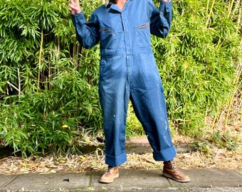 90s vintage coveralls Arrietty カバーオール XL Vintage Wrangler Coveralls / Herringbone Jumpsuit / Vintage