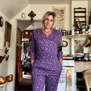 Happy Legs 1990’s vintage deadstock boho hippie floral jumpsuit womens size small/medium