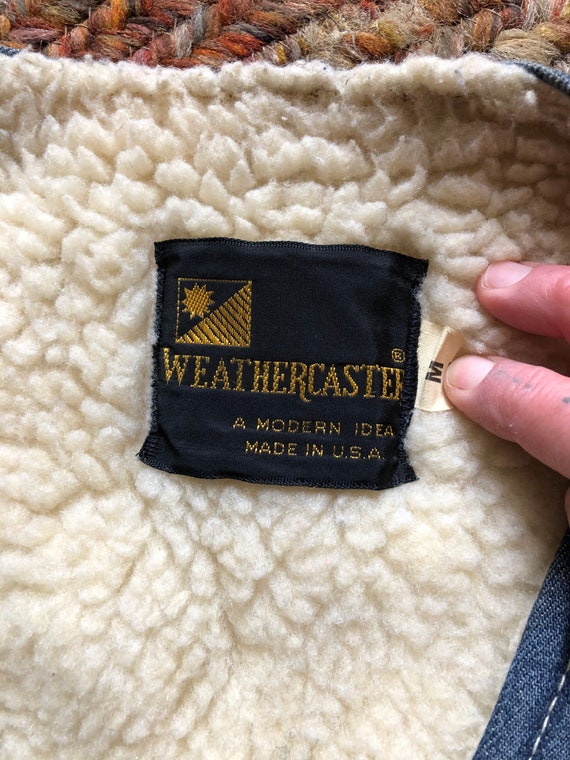 Rad 1970’s vintage WeatherCaster denim sherpa she… - image 9