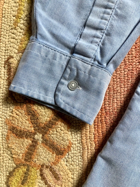 LL Bean vintage 1980’d chambray button up mens or… - image 3