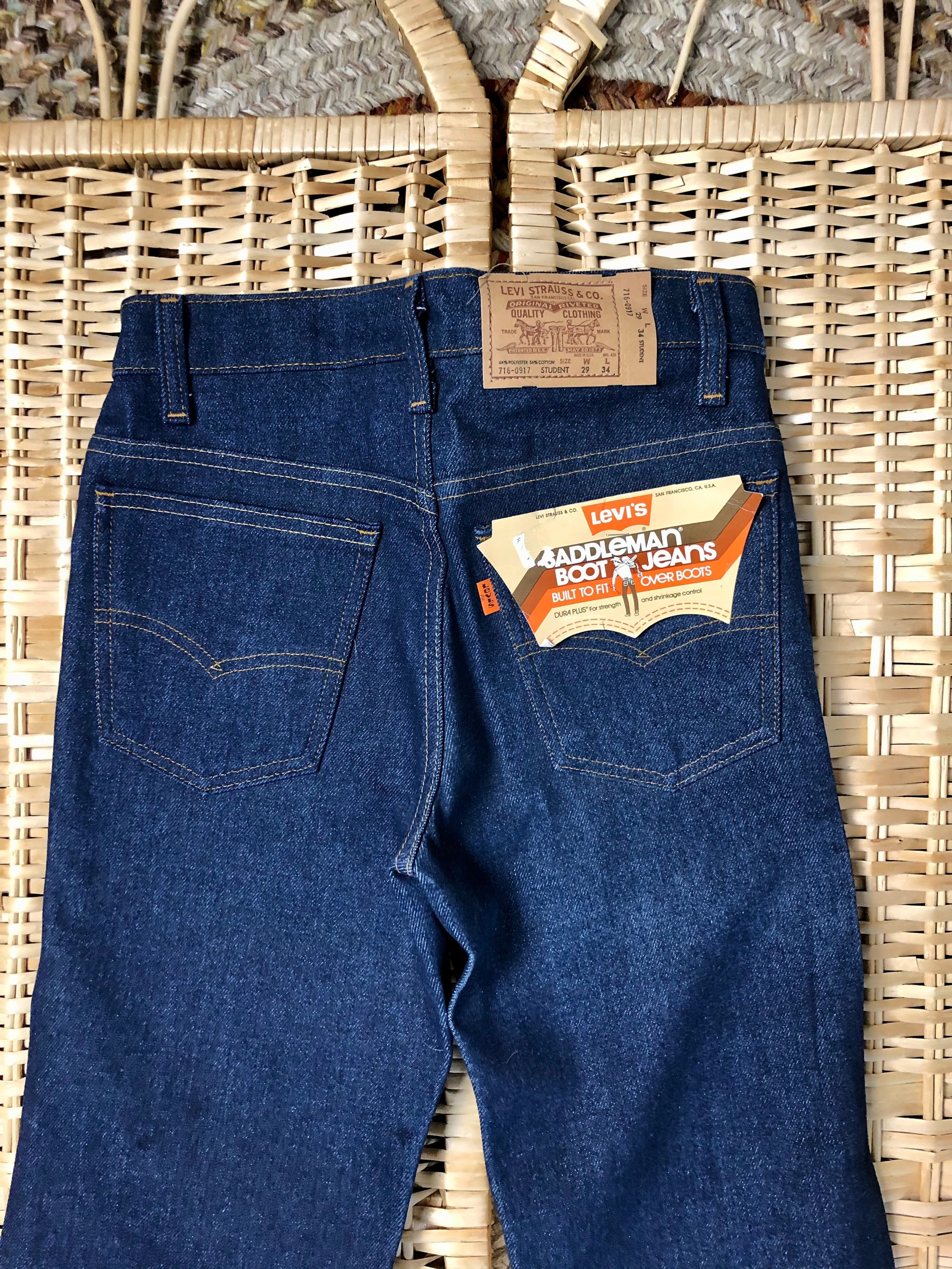 Saddleman LEVI Deadstock Bootcut 1970's/80's Vintage Dark Saddleman LEVI Deadstock Bootcut 1970's/80's Vintage Dark