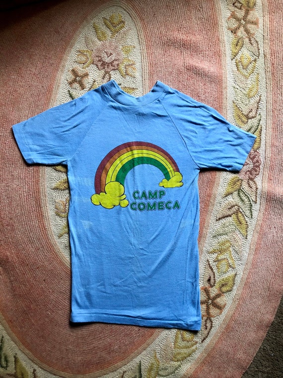 Vintage 1970’s/80’s rainbow Camp Comeca T-shirt w… - image 1