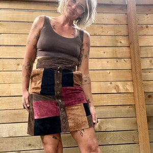 Patchwork leather suede BB Dakota 1990’s vintage skirt women’s size xsmall/small