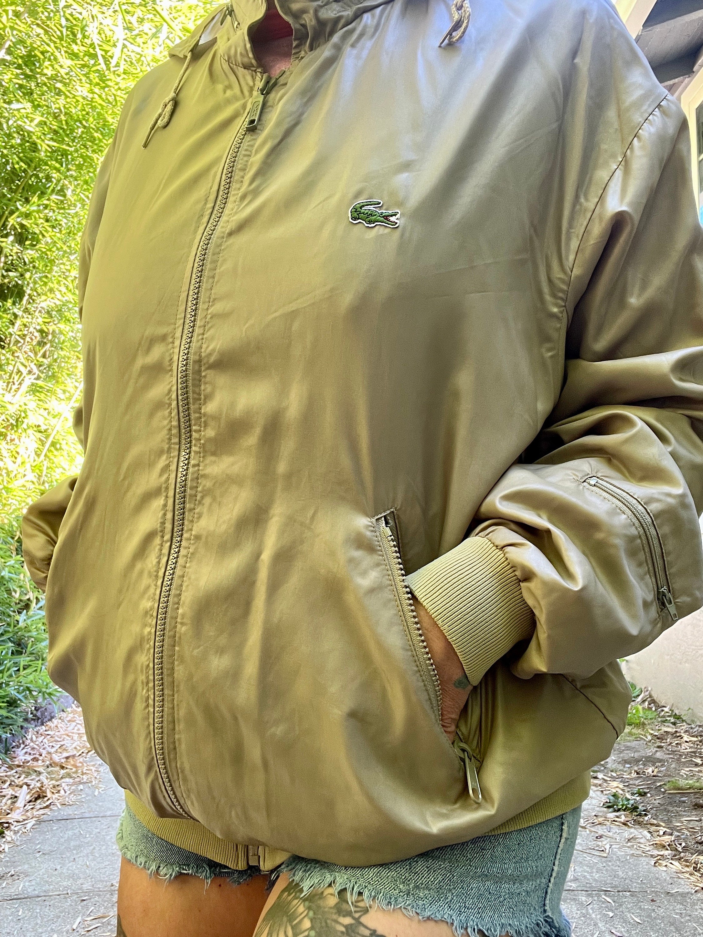 Lacoste 1980's/90's Vintage Zip up Windbreaker Jacket Mens or
