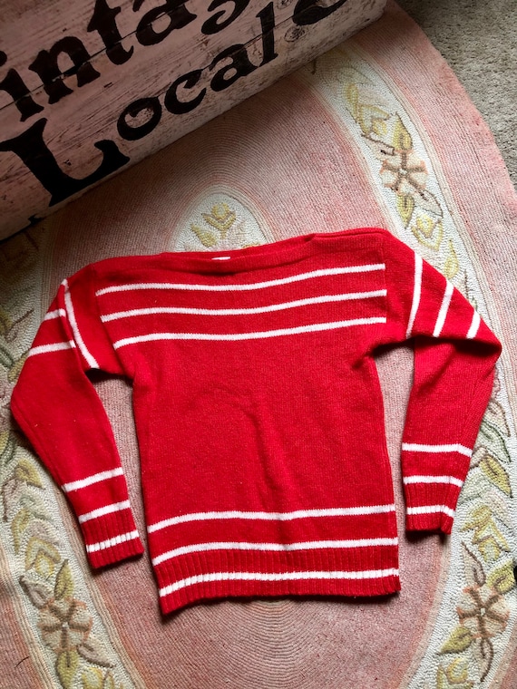 IZOD Lacoste 1980’s vintage wool blend red and wh… - image 7