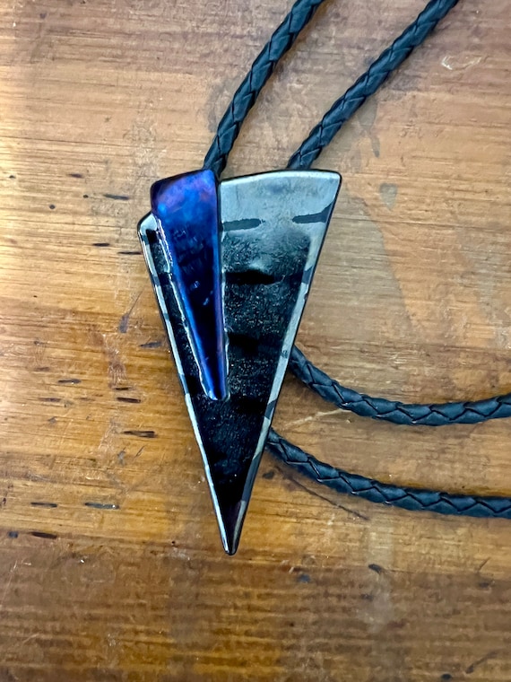 vintage mens blue tie Gem