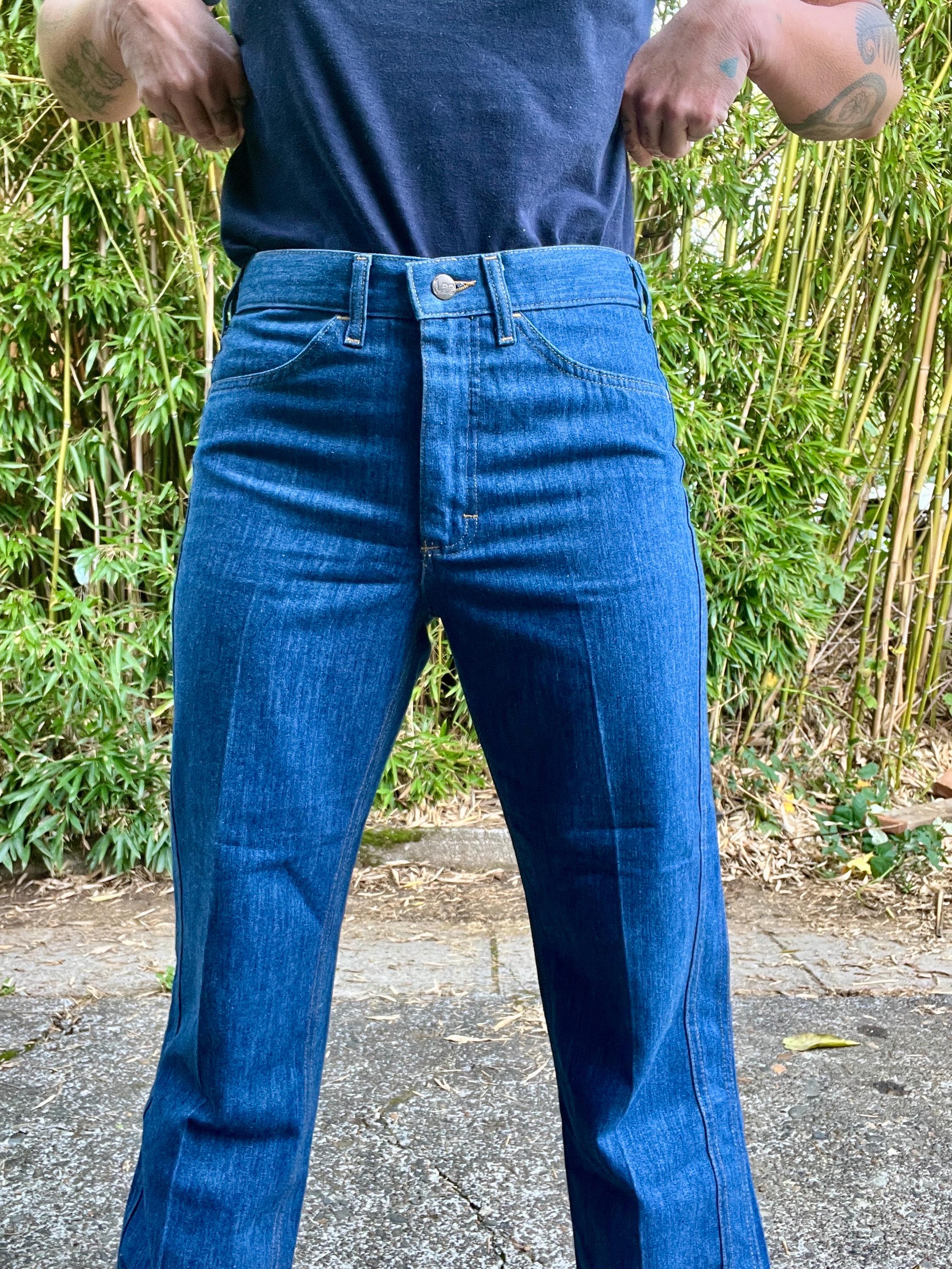 W:45.5cm L:79cm Lee ヴィンテージ フレア 70s USA製 LEE ウエスタン 
