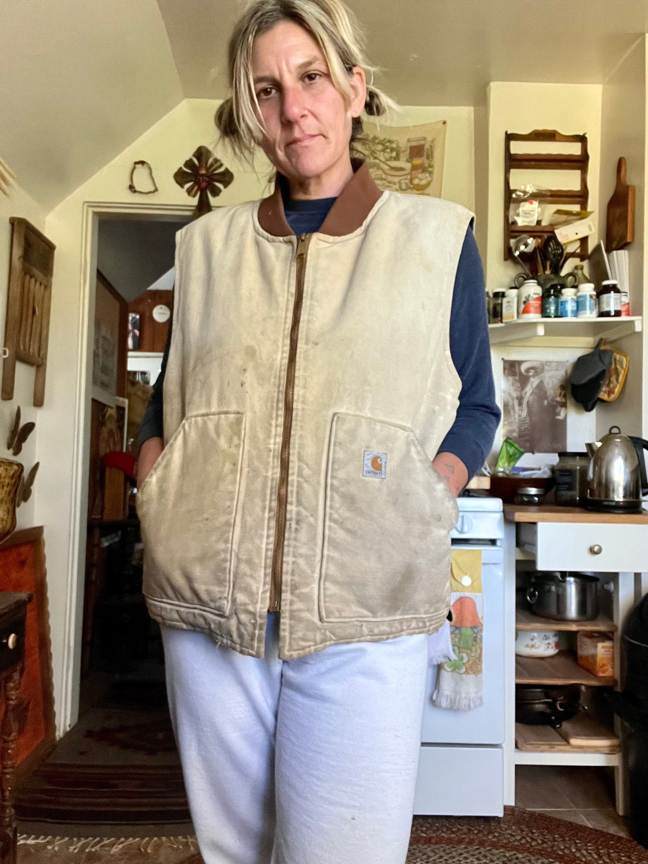 Vintage 1980's Quilted Carhartt Zip up Vest Gender Neutral Vintage 1980's Quilted Carhartt Zip up Vest Gender Neutral