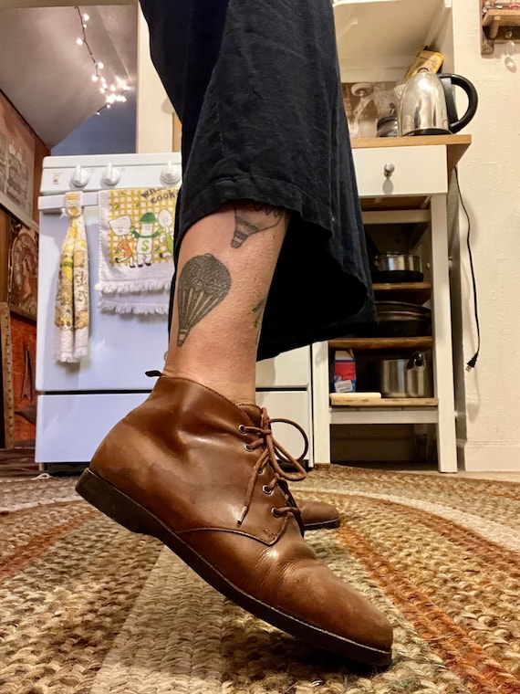 Vintage leather ankle boots womens sale
