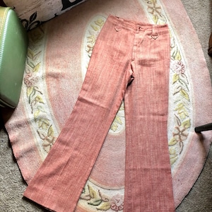 Lasso western 1970’s vintage linen blend flare bootcut women’s pants size xsmall