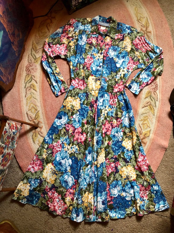 1980’s vintage Carol Anderson floral long sleeve … - image 1