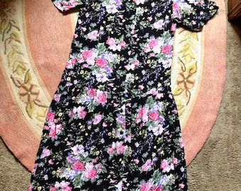 Early Morning 1980’s vintage floral dress womens size medium