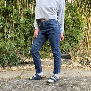 Misses Wranglers 1960’s/70’s vintage sanforized dark denim western jeans women’s size small ( 30 in waist ) image 3