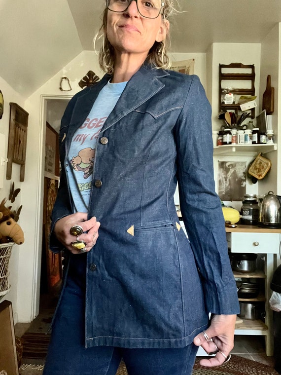 1980s Ralph Lauren Vintage Western Denim/jean Womens Blazer Jacket. Size  Xsmall/small -  Finland