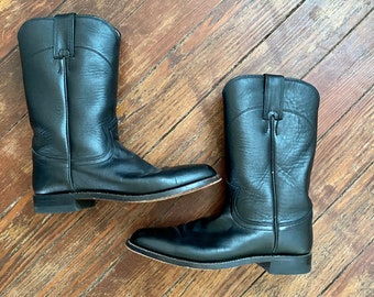 Justin western black leather 1980’s/90’s women’s riding boots size 6