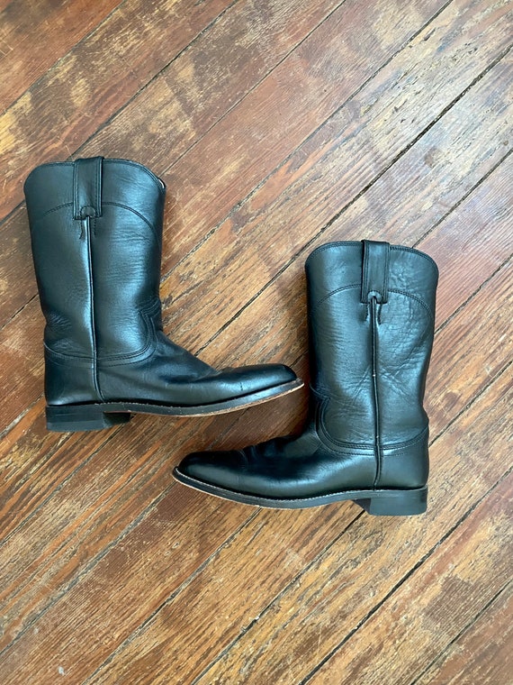Justin western black leather 1980’s/90’s women’s r