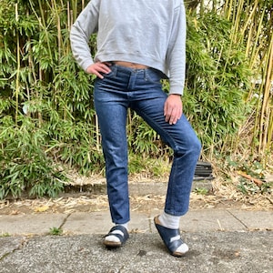 Misses Wranglers 1960’s/70’s vintage sanforized dark denim western jeans women’s size small ( 30 in waist ) image 1