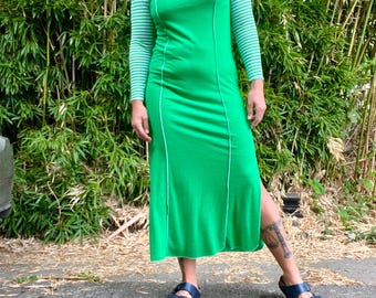 Vestido longo vintage com capuz e manga comprida, sem marca, dos anos 70, tamanho pequeno feminino
