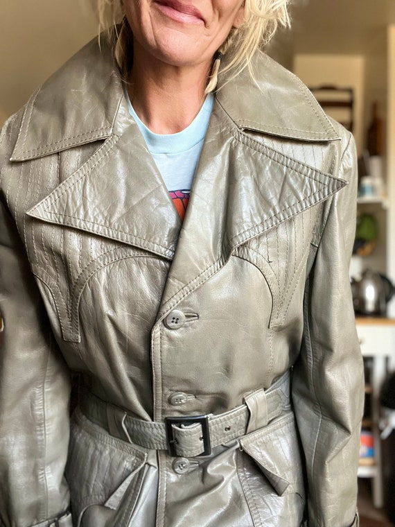 SAXONY Leather Mens Vintage Sweater S Green