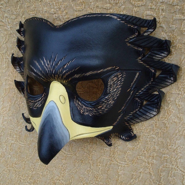 Black Eagle Mask... limited edition handmade leather mask