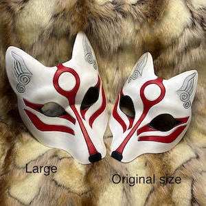 Leather Mask MADE TO ORDER Okami Kitsune Mask... masquerade Japanese fox mask costume mardi gras halloween burning man splicer