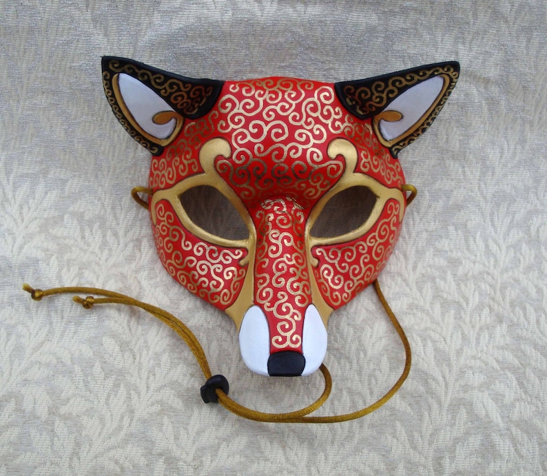 Leather Mask MADE TO ORDER Leather Venetian Fox Mask... masquerade costume mardi gras halloween burning man image 1