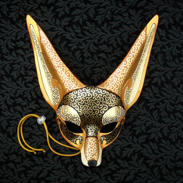 Venetian Fennec Fox Mask... handmade leather fennec mask