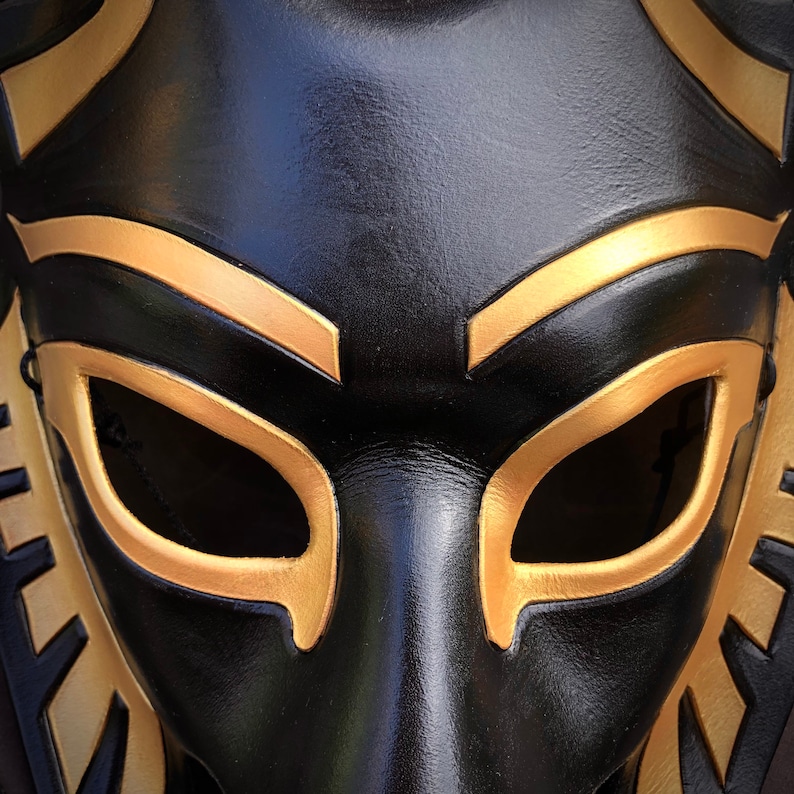 Leather Mask MADE TO ORDER Anubis Mask... masquerade egyptian jackal costume mardi gras halloween Art Deco image 4