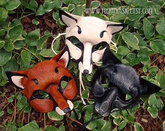 Leather Mask MADE TO ORDER Fox Mask... masquerade fox foxes costume mardi gras halloween burning man splicer