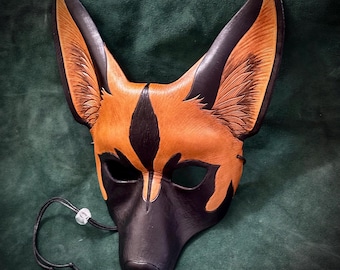 Handmade Leather African Hunting Dog Mask: Costume Cosplay Made To Order