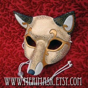 Leather Mask MADE TO ORDER Leather Venetian Fox Mask... masquerade costume mardi gras halloween burning man image 3