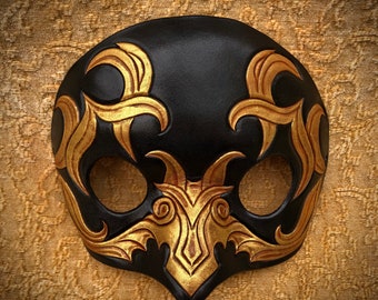 Handmade Leather Fantasy Mask Made To Order Cosplay Masquerade Costume