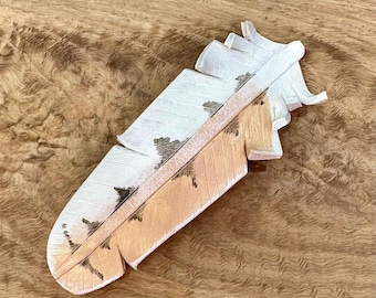 Leren kerkuilenveeraccessoire… handgemaakte speld of sleutelhanger