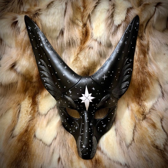 Handmade Leather Fennec Fox Mask: Stellar Fantasy Costume Made to