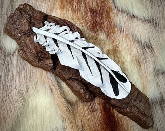 Kestrel Feather mixed media wall sculpture… leather feathers driftwood nature organic still life