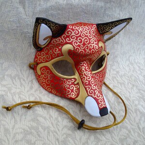 Leather Mask MADE TO ORDER Leather Venetian Fox Mask... masquerade costume mardi gras halloween burning man image 2