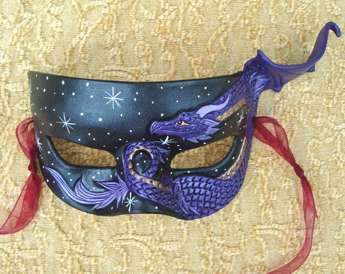 Purple and Bronze Dragon Mask... Starry Night Etsy