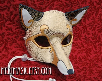 Leather Mask MADE TO ORDER Venetian Fox Mask... masquerade costume mardi gras halloween burning man