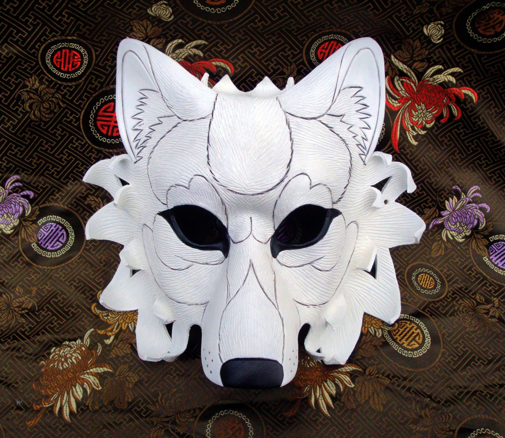 Resin Wolf Mask Blank, Stylized Wolf Face Mask, Wolf Masquerade