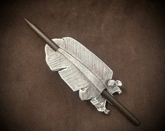 Angel Feather Leather Stick Barrette …hair clip accessory limited edition