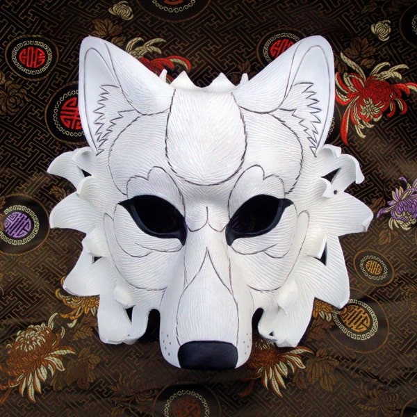 CUSTOM White Dire Wolf Leather Mask... made to order leather wolf mask