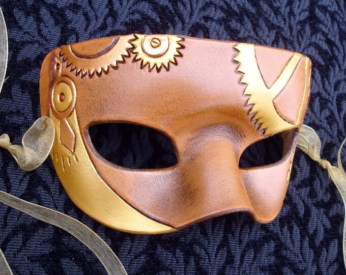 Steampunk Mask... Original Handmade Leather Mask in Brass on Etsy