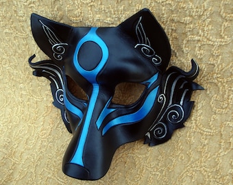 Máscara de cuero de lobo Okami hecha a medida: disfraz de cosplay japonés