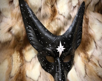 Handmade Leather Fennec Fox Mask: Stellar Fantasy Costume made to order