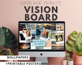 Vision Board Template, Digital Manifestation Board , Law Of Attraction, Vision Board Printables